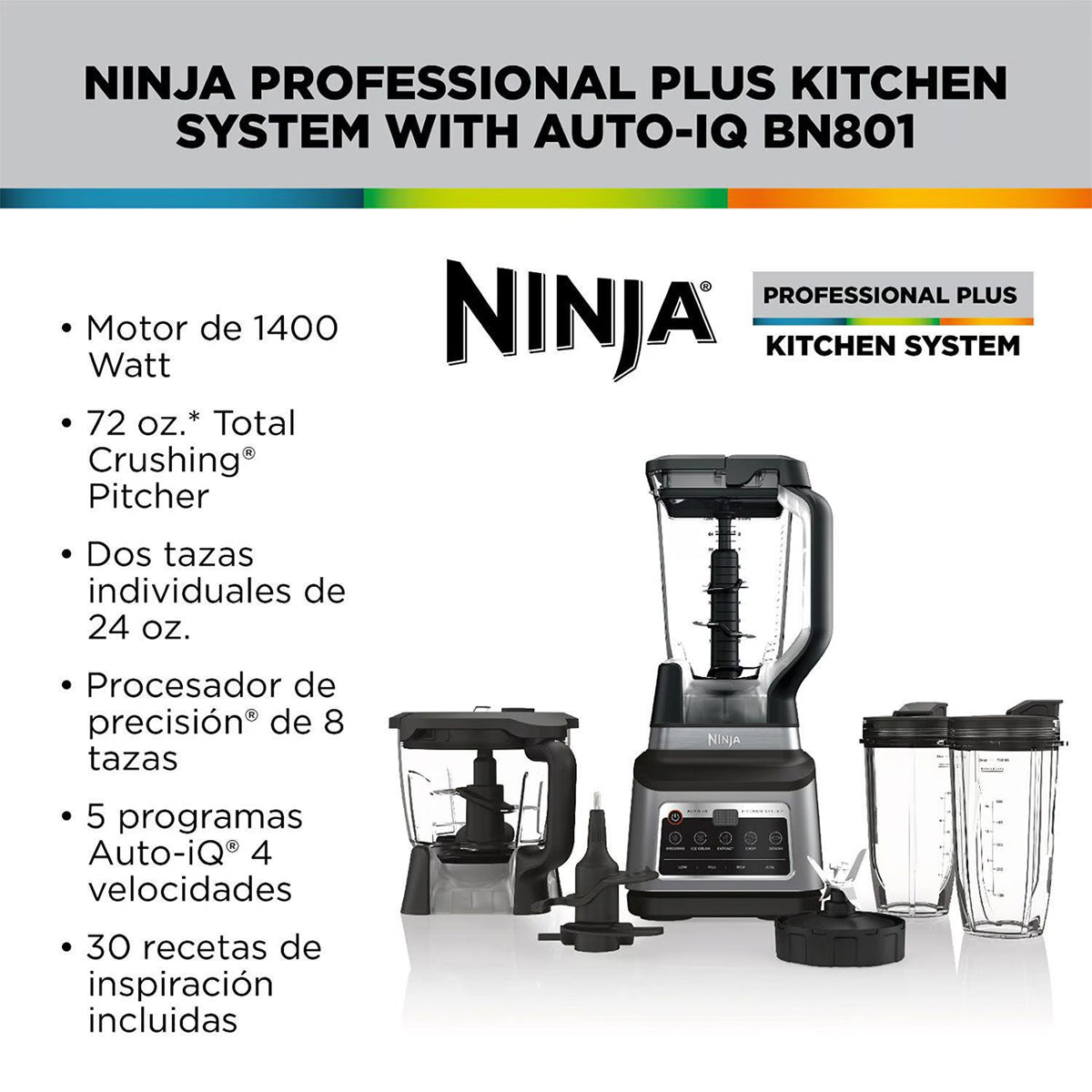 Licuadora Profesional Ninja Con Procesador De Alimentos BN801