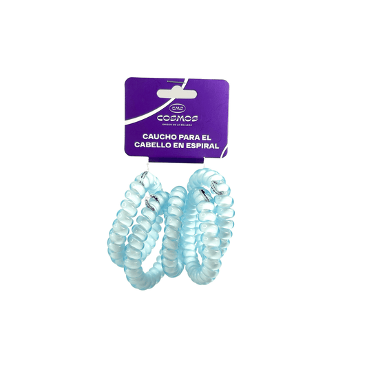 Cauchos Para El Cabello En Espiral Cosmos X5 Unidades Pequeños Azul