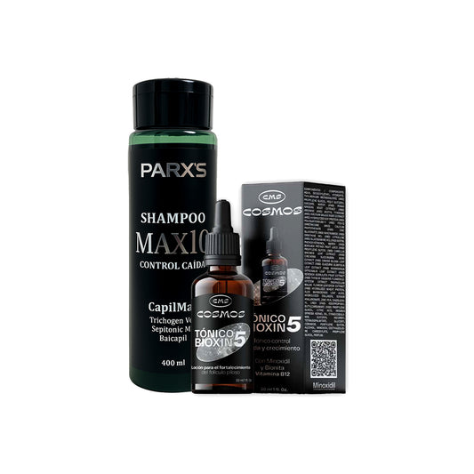 Kit Shampoo Parx´s Max 10 Romero + Tonico CMS Cosmos Bioxin 5